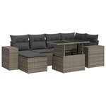 vidaXL Salon de jardin avec coussins 7 Pièces gris résine tressée