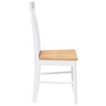 vidaXL Chaises à manger 2 Pièces blanc bois massif caoutchouc