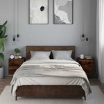vidaXL Tables de chevet murales 2 Pièces Chêne fumé 40x31x39 5 cm