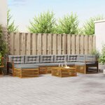 vidaXL Ensemble de canapés d'extérieur 8 Pièces Gris Naturel et Clair