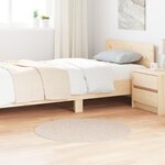 Tapis Shaggy avec dos en latex Crème Ø90 cm