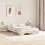 vidaXL Cadre de lit Naturel Bois de pin massif 135 x 190 cm Cadre de lit