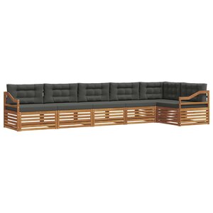 vidaXL Ensemble de canapés d'extérieur 6 Pièces Naturel et Anthracite