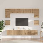 vidaXL Ensemble meuble TV 8 Pièces chêne artisanal 100 x 30 x 30 cm