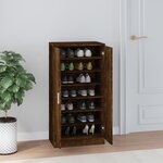 vidaXL Armoire à chaussures Chêne fumé 55x35x108 cm Bois d'ingénierie