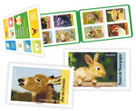 Carnet 12 timbres - Veau, Vache, Cochon, Couvée et autres animaux d'élevage - Lettre verte