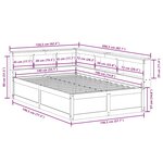 vidaXL Lit bibliothèque sans matelas 140x190 cm bois de pin massif