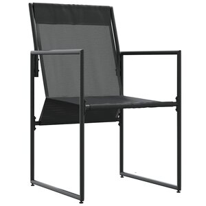 vidaXL Chaise 4 pc Noir et anthracite Textilène