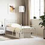vidaXL Cadre de lit métal avec tête de lit/pied de lit blanc 80x200 cm