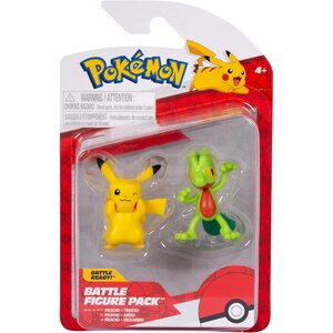 Jazwares PKW3593 - Pokémon - Lot de 2 figurines de combat Pikachu et Geckabor