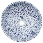 vidaXL Vasque à poser blanc et bleu rond Φ41x14 cm céramique