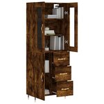 vidaXL Buffet haut Chêne fumé 69 5x34x180 cm Bois d'ingénierie