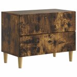 vidaXL Cabinet de chevet avec tiroir Chêne fumé 62 x 34 5 x 48 cm
