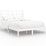 vidaXL Cadre de lit Blanc Bois massif 140x200 cm