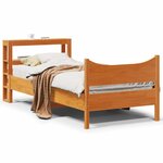 vidaXL Cadre de lit avec tête de lit cire marron 90x190 cm bois de pin