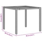 vidaXL Ensemble de salle à manger de jardin en 3 pièces avec coussins crème beige poly rotin