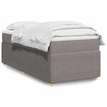vidaXL Sommier à lattes de lit avec matelas Taupe 80x200 cm Tissu