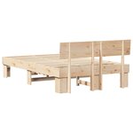 vidaXL Cadre de lit avec tête de lit Naturel 120 x 190 cm Pin massif