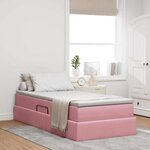 vidaXL Lit avec rangement et matelas Rose 90 x 190 cm Velours