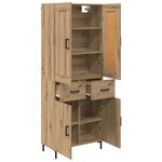 vidaXL Haut Armoire 2 Pièces Chêne artisanal Bois d'ingénierie