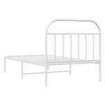 vidaXL Cadre de lit métal sans matelas et tête de lit blanc 100x200 cm