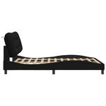vidaXL Cadre de lit sans matelas Hvar noir 140x200 cm tissu