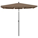 vidaXL Parasol de jardin avec mât 210x140 cm Taupe