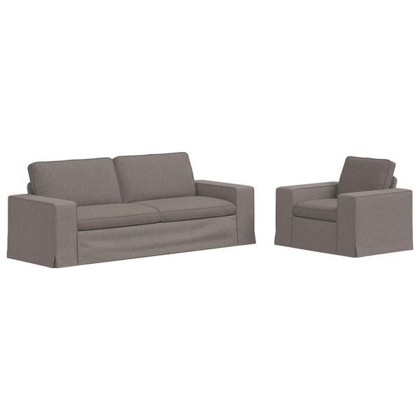 vidaXL Ensemble de Canapés 2 pc Taupe tissu