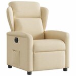 vidaXL Fauteuil inclinable électrique Crème Tissu