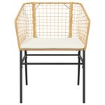 vidaXL Ensemble à manger jardin coussins 7Pièces marron poly rotin verre