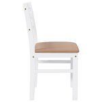 vidaXL Chaises à manger coussins 2 Pièces blanc bois massif caoutchouc
