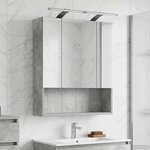 vidaXL Armoire Miroir de Salle de Bain Gris béton 60 x 14.5 x 70 cm