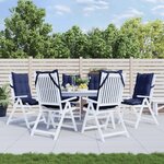 vidaXL Coussins de chaise à dossier haut lot de 6 bleu marine