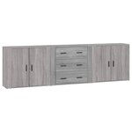 vidaXL Buffets 3 Pièces Sonoma gris Bois d'ingénierie