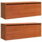 vidaXL Cabinets muraux avec porte 2 Pièces Marron cire 100 x 30 x 35 cm