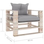 vidaXL Canapé palette de jardin avec coussins gris Bois de pin