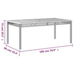 vidaXL Table de jardin gris 180x90x75 cm résine tressée et bois acacia