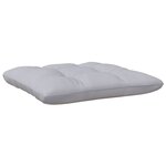 vidaXL Repose-pied de jardin avec coussin gris Bois de pin massif