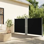 vidaXL Auvent latéral rétractable Noir 140x1200 cm