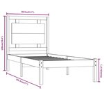 vidaXL Cadre de lit Noir Bois massif 75x190 cm Petit simple