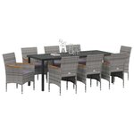 vidaXL Ensemble de salle à manger pour jardin 9 Pièces Gris polyrotin