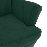 vidaXL Fauteuil à oreilles avec tabouret vert foncé velours