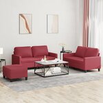 vidaXL Ensemble de canapés 3 Pièces et coussins Rouge bordeaux Similicuir