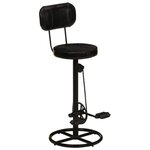 vidaXL Tabourets de bar lot de 2 noir cuir de chèvre véritable