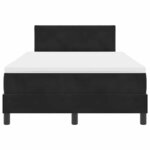 Lit à ressort vidaXL avec matelas Noir 120x200 cm Velours