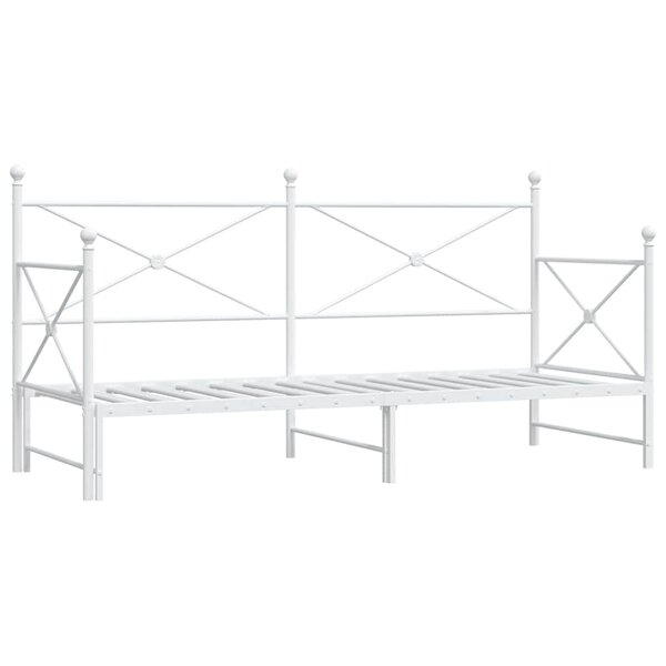 vidaXL Lit de jour avec lit gigogne sans matelas blanc 90x190 cm acier