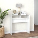 vidaXL Table console Blanc brillant 78x30x80 cm Aggloméré