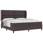 Lit Box Spring vidaXL avec Matelas en Brun Foncé  200x200 cm en Tissu