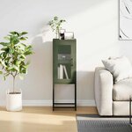 vidaXL Buffet vert olive 36x39x107 cm acier laminé à froid