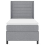vidaXL Lit à ressorts avec matelas Gris clair 90 x 190 cm tissu